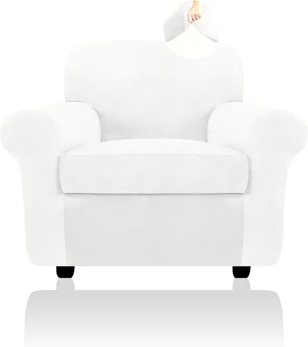 Vista 39 de FestiCorp Funda de sofá de terciopelo, fundas para sofás con 3 cojines, fundas elásticas de 4 piezas, fundas gruesas para muebles para perros y Camel