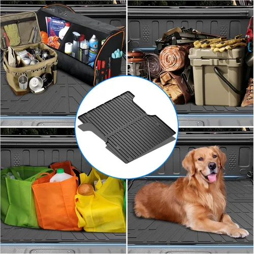 Vista 8 de Alfombrilla para maletero para Toyota Tundra SR5 2022-2025, MERXENG Protector de maletero para automóvil Todo-tiempo Alfombrilla protectora
