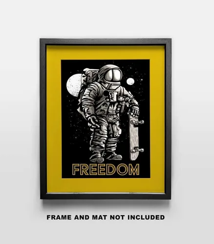 Vista 4 de Freedom Skateboarding Fine Art Print- 11x14 Unframed Wall Art Print- Gift for Skateboard Fans, Future Astronauts, Astronomers, Science Lovers
