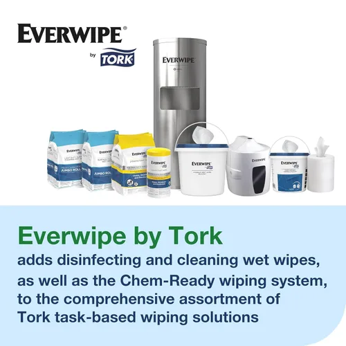 Vista 6 de Tork Everwipe - Cubetas móviles para toallitas húmedas blancas, resellables, compatibles con Everwipe Wipes Roll, 2 cubos, 192811 (10-BKT-2)