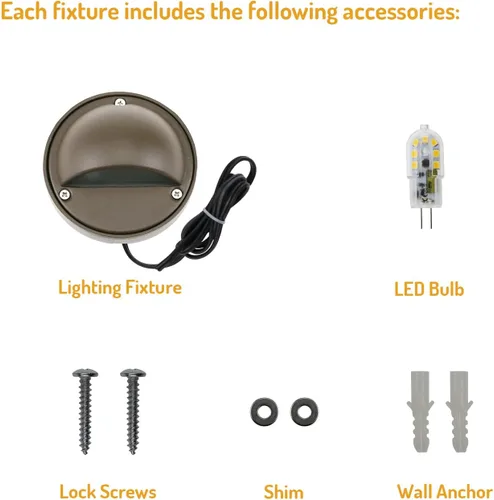 Vista 2 de Lumina Lighting® Luces LED de 2 W para terraza (paquete de 2) Luces de bajo voltaje para cubierta de paisaje impermeables – 12 V 3000 K