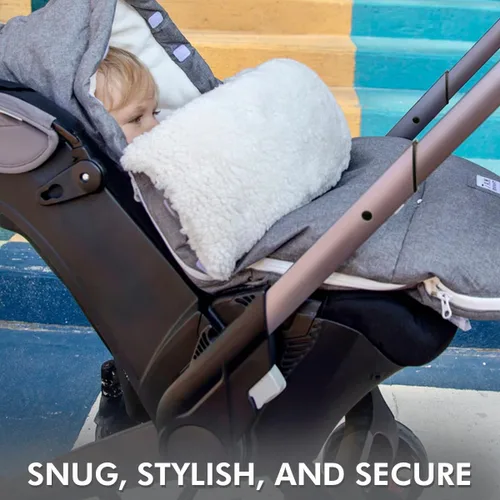 Vista 8 de 7AM Enfant - Saco universal para cochecito Bolsa impermeable de invierno para cochecitos y asientos de coche, microforro polar suave y forro