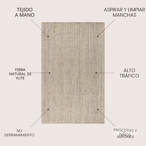 Vista 3 de JONATHAN Y Alfombra de yute negro tejida a mano Pata, 2x8, estilo bohemio, rústico, de cabaña, fácil de limpiar para sala de estar, dormitorio