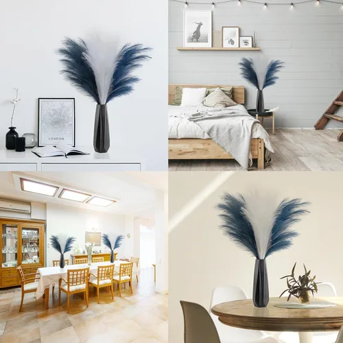 Vista 6 de Decoración de Hierba de Pampas Alta, 43"/110cm Hierba de Pampas Falsa 6 Tallos Grandes Ramas de Hierba de Pampas Altas a Granel Arreglo Floral Boho