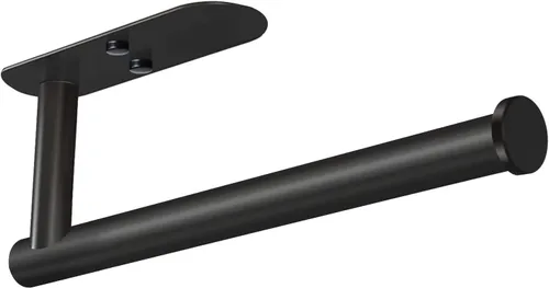 VAEHOLD Soporte adhesivo para toallas de papel, rollo negro que se adhiere a la pared, acero inoxidable SUS304