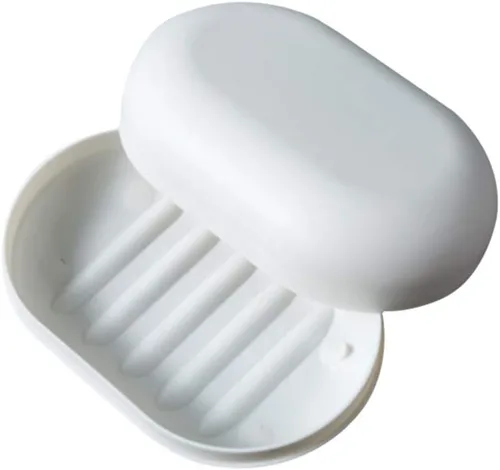 Vista 5 de Jabonera Soporte para jabón de fácil limpieza, bandeja de jabón para ducha, baño, cocina, para baño, campamento (azul)