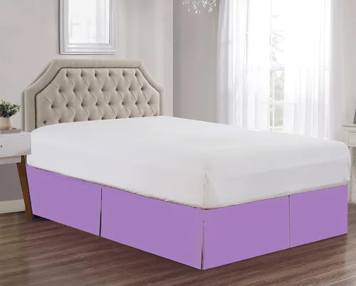 Vista 13 de Sheets & Beyond Falda de cama plisada de microfibra cepillada sólida súper suave de 14 pulgadas, con volantes (tamaño individual, beige)