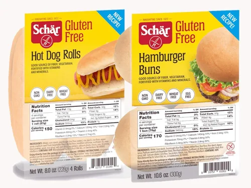 Schar Combo de panecillos calientes y hamburguesas sin gluten | 8 bollos totales