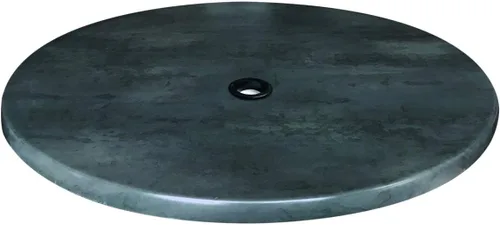 Holland Bar Stool Co. Mesa EnduroTop de acero negro de 30 pulgadas de diámetro, interior/exterior para todas las estaciones con agujero para