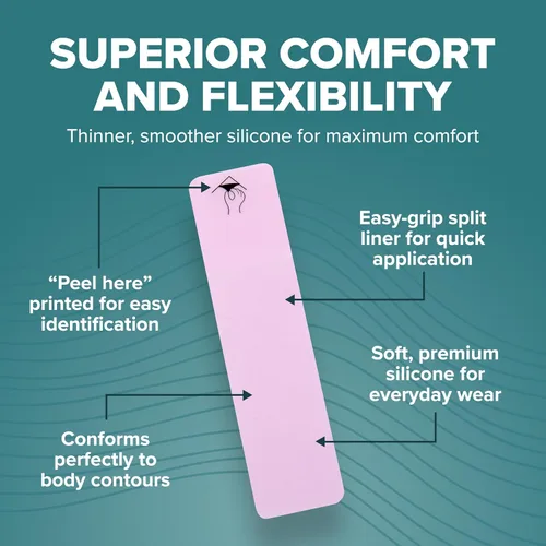 Vista 3 de Epiderm - Tiras de silicona para cicatrices, cinta de silicona de alta calidad para un cuidado óptimo de las cicatrices, versátil, flexible