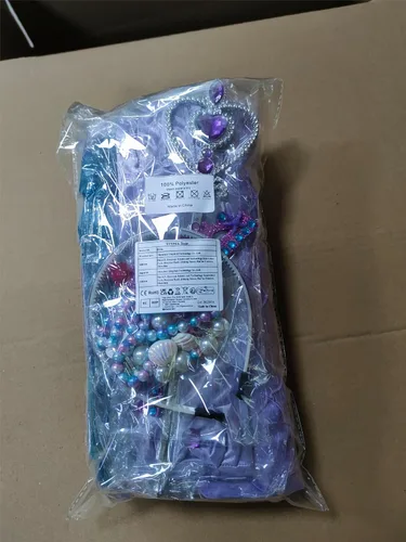 Vista 9 de TOLOYE Disfraces de princesa para niñas, ropa de vestir de princesa con accesorios para fiesta de cumpleaños, Halloween, cosplay