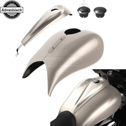 Vista 299 de Fundas de tanque estiradas para whisky ámbar con consola de tablero para Harley Touring Street Glide Road Glide 2014 2015 2016 2017 2018 2019 2020