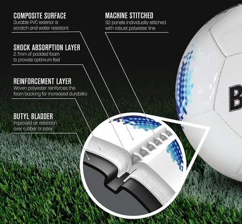 Vista 3 de Biggz Paquete de 50 pelotas de fútbol digitales premium con bomba de mano