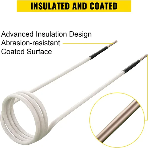 Vista 5 de VEVOR Kit de bobina de calentador de inducción, 8 piezas, bobinas de calentador de inducción más utilizadas con longitudes variables, herramienta