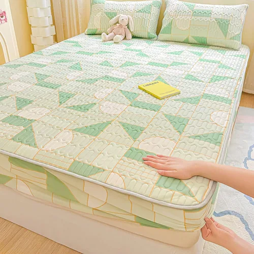 Vista 12 de FCLDESHOP Comfort Hotel - Sábana bajera ajustable de bolsillo profundo, juego de sábanas bajeras y fundas de almohada de seda de hielo de látex