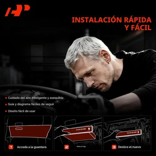 Vista 7 de Filtro de aire de cabina A-Premium con carbón activado Compatible con Chevy, GMC, Cadillac y Buick - Camaro, Colorado, Equinox, Impala, Malibu