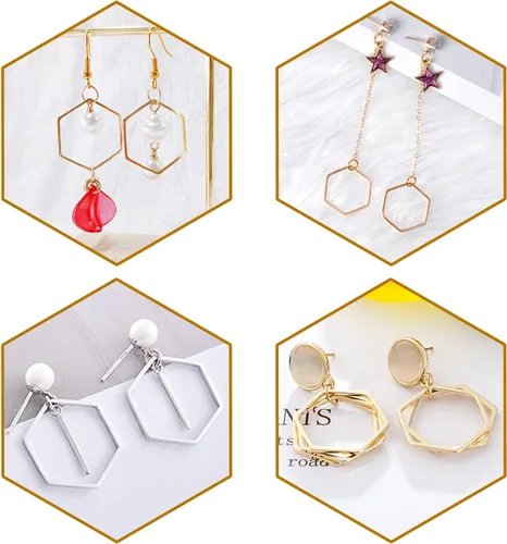 Vista 6 de Aros de Cuentas para Pendientes para Hacer Joyas, FANMAOUS Hallazgos de Pendientes Aros Dijes de Pendientes Marco Colgante de Bisel Abierto