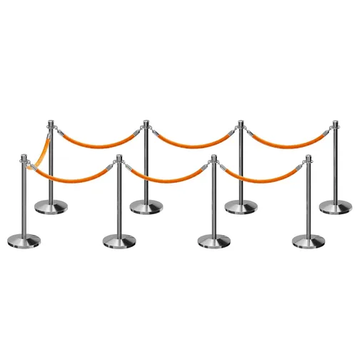 Vista 40 de CCW Kit de sujeción de poste y cuerda con 2 postes superiores de latón pulido y 1 cuerda de núcleo de algodón de terciopelo resistente azul oscuro