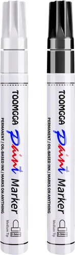 Vista 9 de Rotuladores de pintura dorados, paquete de 2 marcadores permanentes a base de aceite, de secado rápido e impermeables, para neumáticos de automóvil