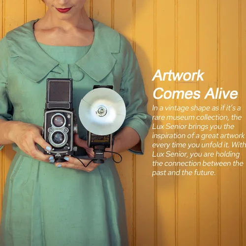 Vista 6 de Godox Lux Senior Retro Camera Flash,3.7V/1700mAh batería recargable, GN14 6000K ± 200K 1.102 in de longitud focal, flash automático/manual, flash