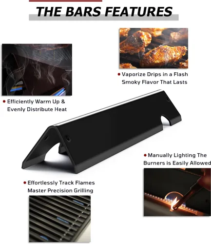 Vista 5 de 66032 66795 Barras aromatizantes de 17 pulgadas de repuesto para Weber GS4 Genesis II 300, E-310 E-315 E-335 E-330 S-335, piezas Genesis GS4 II LX