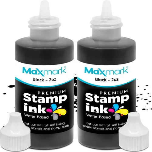 Vista 53 de MaxMark Premium - Tinta de recambio con punta de control en botella para sellos autoentintados, color azul - 1 onza