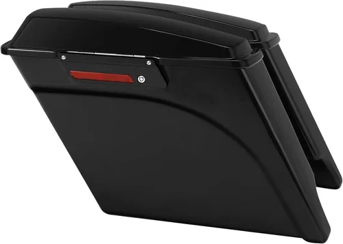 XFMT Alforjas alargadas Vivid Black de 5 pulgadas con cierres de tapa para Harley Touring FLH FLT Electra Glide Road King Ultra Street Glide Tipo 2