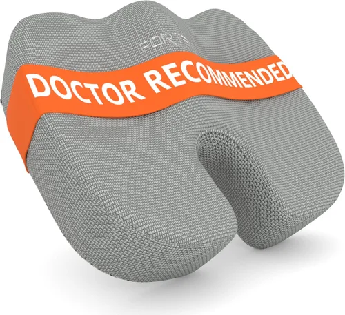 Vista 21 de FORTEM Cojín de asiento, cojín para silla de oficina, espuma viscoelástica para silla de escritorio, ciática, coxis, alivio del dolor de coxis