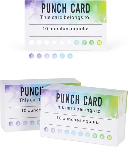 Vista 10 de ONEDONE Tarjetas perforadas (paquete de 200) tarjetas de recompensa para premios de incentivo de comportamiento en el aula para niños, estudiantes