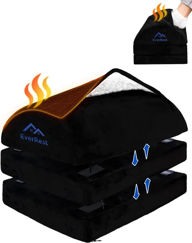 EverRest Reposapiés debajo del escritorio para uso en la oficina, pies más cálidos, 3 alturas ajustables, taburete ergonómico alto para silla de