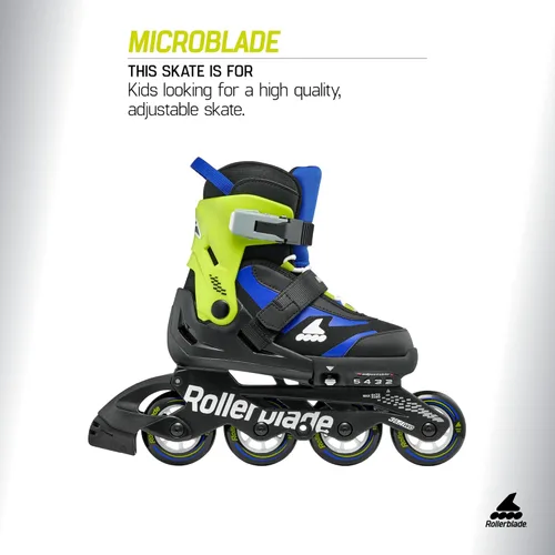 Vista 2 de Rollerblade Microblade - Patines en línea ajustables para niños, para jóvenes, rendimiento juvenil