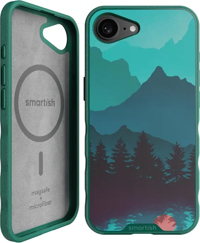Vista 139 de Smartish® - Funda magnética para iPhone 15, Gripmunk compatible con MagSafe [ligera + protectora], funda de agarre delgada con forro de microfibra