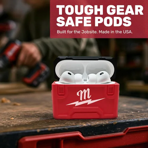 Vista 3 de Funda para AirPod Pro 3 para Milwaukee Packout, diseño de caja de herramientas duradera, fabricada en Estados Unidos