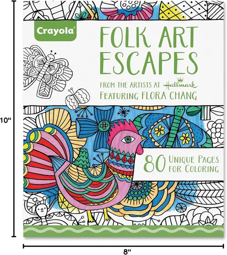 Vista 2 de Crayola Folk Art Escapes Libro para colorear