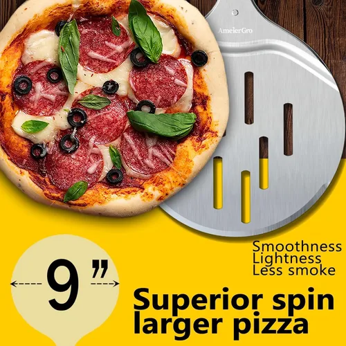 Vista 10 de Pizza Peel & Turner, espátula para pizza de 9 pulgadas con mango extensible (26-36 pulgadas de longitud)