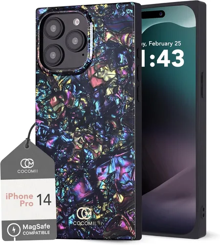Vista 37 de Cocomii - Funda rectangular compatible con iPhone 14 Pro - Compatible con MagSafe, patrón de carey, estampado animal, brillante, magnética