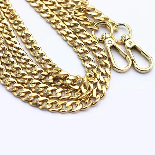 Vista 2 de Cadenas de repuesto de 55 pulgadas para bolsos de mano, correa de hombro de metal de hierro plano resistente, ajustable, bolsa cruzada, accesorios