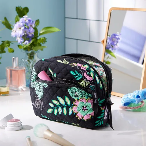 Vista 3 de Vera Bradley Bolso organizador de maquillaje cosmético mediano de algodón para mujer
