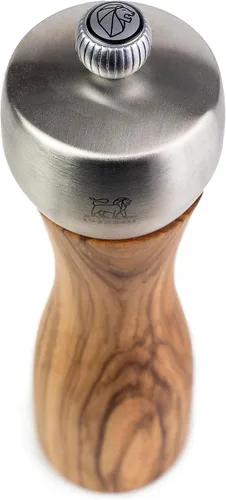 Vista 3 de Peugeot - Molinillo de pimienta manual Fidji - Molinillo ajustable - Madera de olivo y acero inoxidable, natural, 8 pulgadas