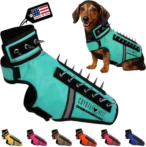 Vista 36 de CoyoteVest SpikeVest - Chaleco de arnés para perro, accesorios reflectantes para perros con picos para proteger a tu mascota de ataques de Raptor