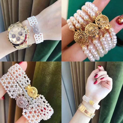 Vista 6 de Brid get Bobby - 4 piezas de cierre espaciador para collar, cierre de capas de plata y oro de 14 quilates, pulsera y cierres de joyería, conectores