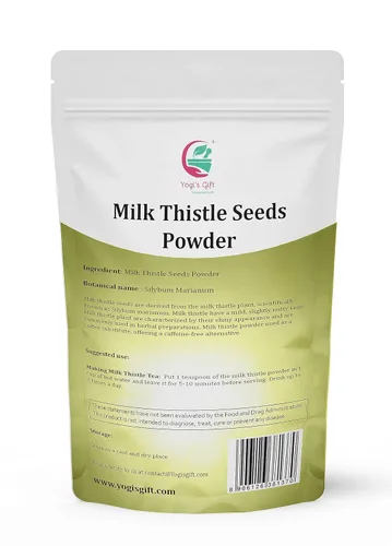 Vista 2 de Polvo de semilla de cardo mariano 1 LB Rico en silimarina por Yogi's Gift®