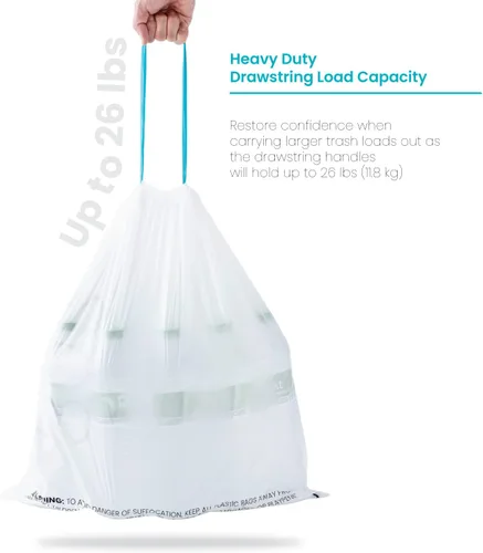 Vista 5 de Home Zone Living - Bolsas de basura de cocina de 8 galones con asas de cordón, diseño personalizado resistente para botes de basura de cocina Código