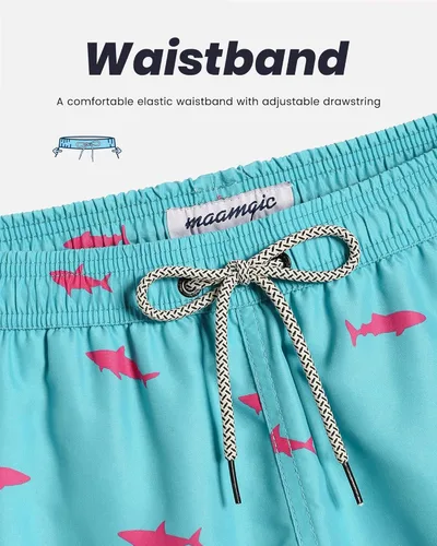 Vista 3 de maamgic Traje de baño para hombre, de secado rápido, con forro de malla, divertido traje de baño