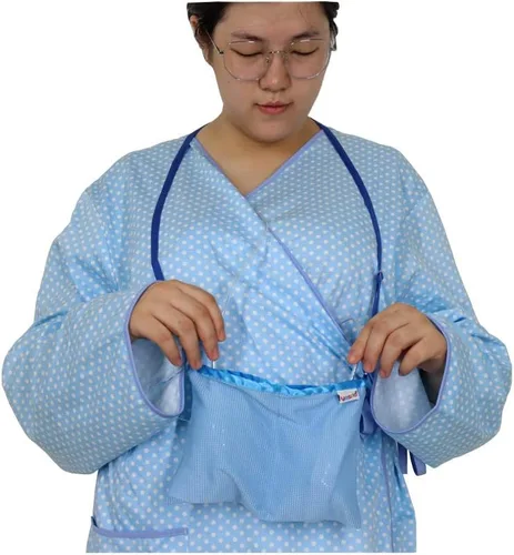 Vista 6 de Mastectomía Drenaje Drenaje Bolsa Drenaje Cirugía Recuperación Drenaje Bolsa de drenaje celosía de panal (azul)