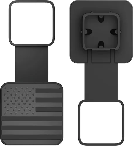 OGYE - Cubierta de enganche de remolque de 2 pulgadas con bandera americana, cubierta de enganche de remolque de metal apta para receptores de