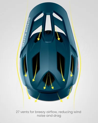 Vista 4 de OutdoorMaster MIPS - Casco de bicicleta de montaña de cara completa para hombres y mujeres, dos almohadillas extraíbles para barbilla, ligero