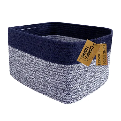 Vista 30 de COMFY-HOMI Cestas de almacenamiento de 11.5 x 7.5 x 4.7 pulgadas para organizar, cesta tejida de cuerda de algodón, caja de almacenamiento