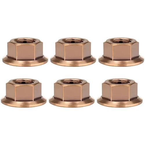 Vista 50 de Titanium DIN6923 M5 M6 M8 M10 M12 M14 M16 - Juego de 6 tuercas hexagonales (paso M5, 0.031 in, negro)