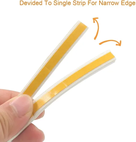 Vista 6 de PRUGNA Burlete de sellado de puerta de 20 pies, tira de sellado de goma para ventana, cinta de espuma autoadhesiva para ventana de puerta